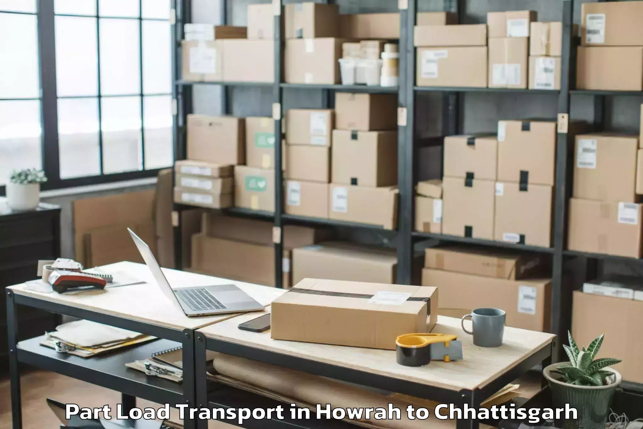 Reliable Howrah to Pithora Part Load Transport